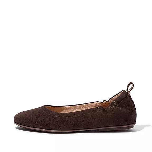 Ballerines Femme Fitflop Allegro Suede Chocolat Marron (EWB341079)